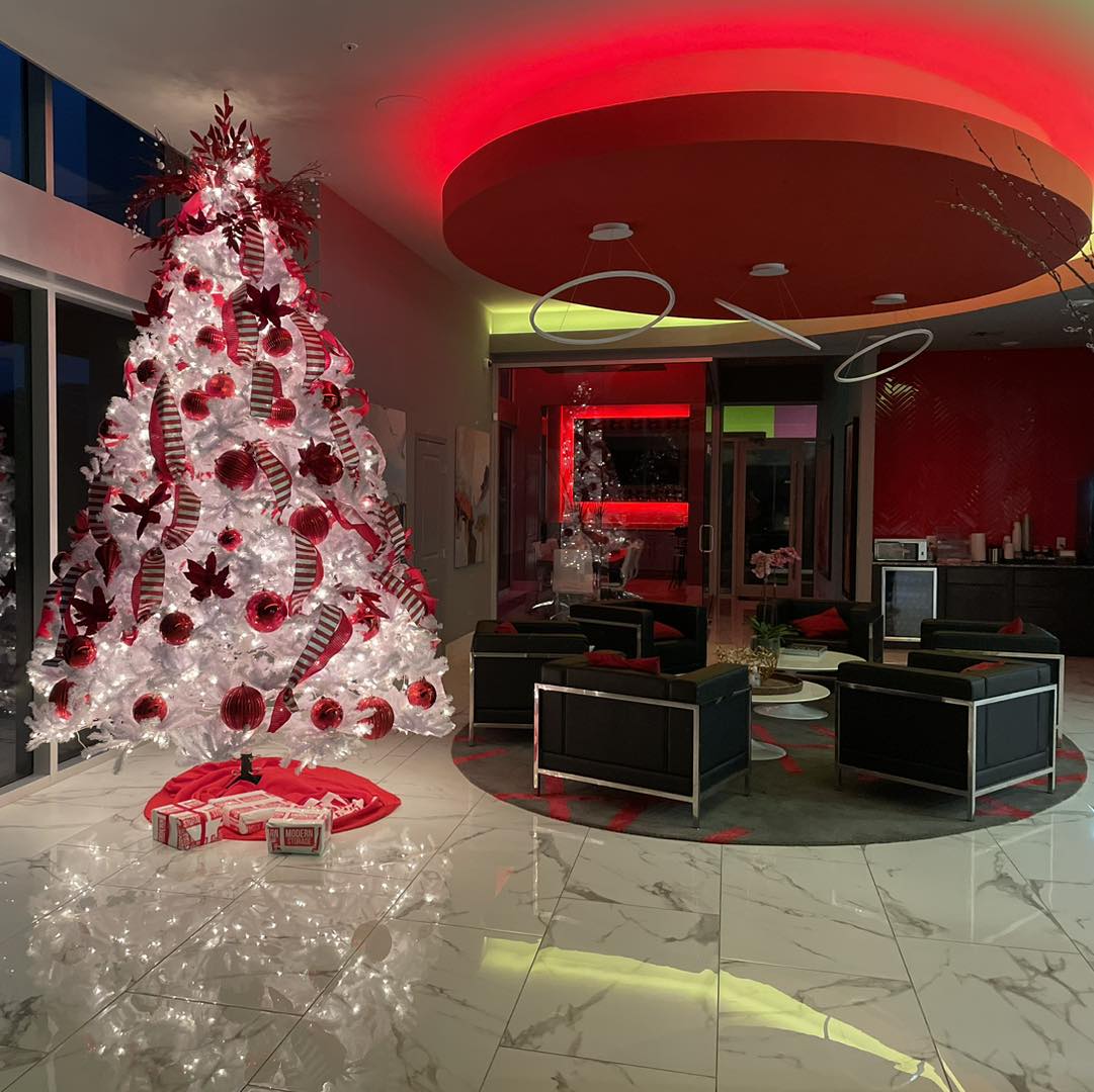 Modern Storage West Little Rock lobby decorated for Christmas