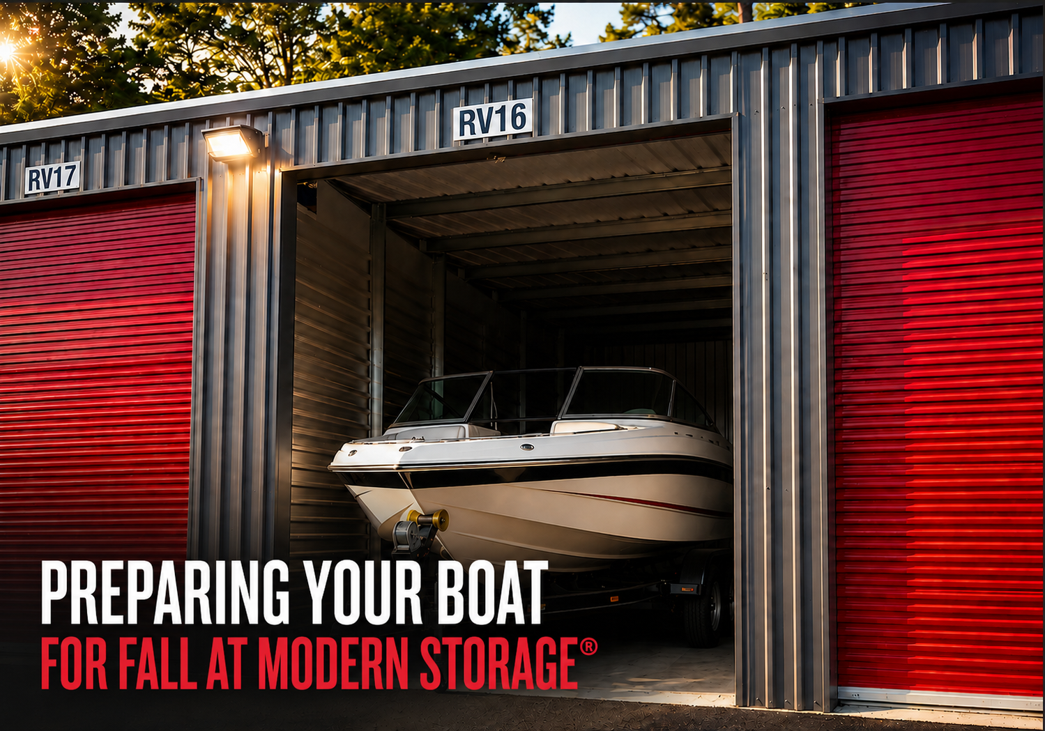 Boat prepared for fall and seasonal storage in Arkansas